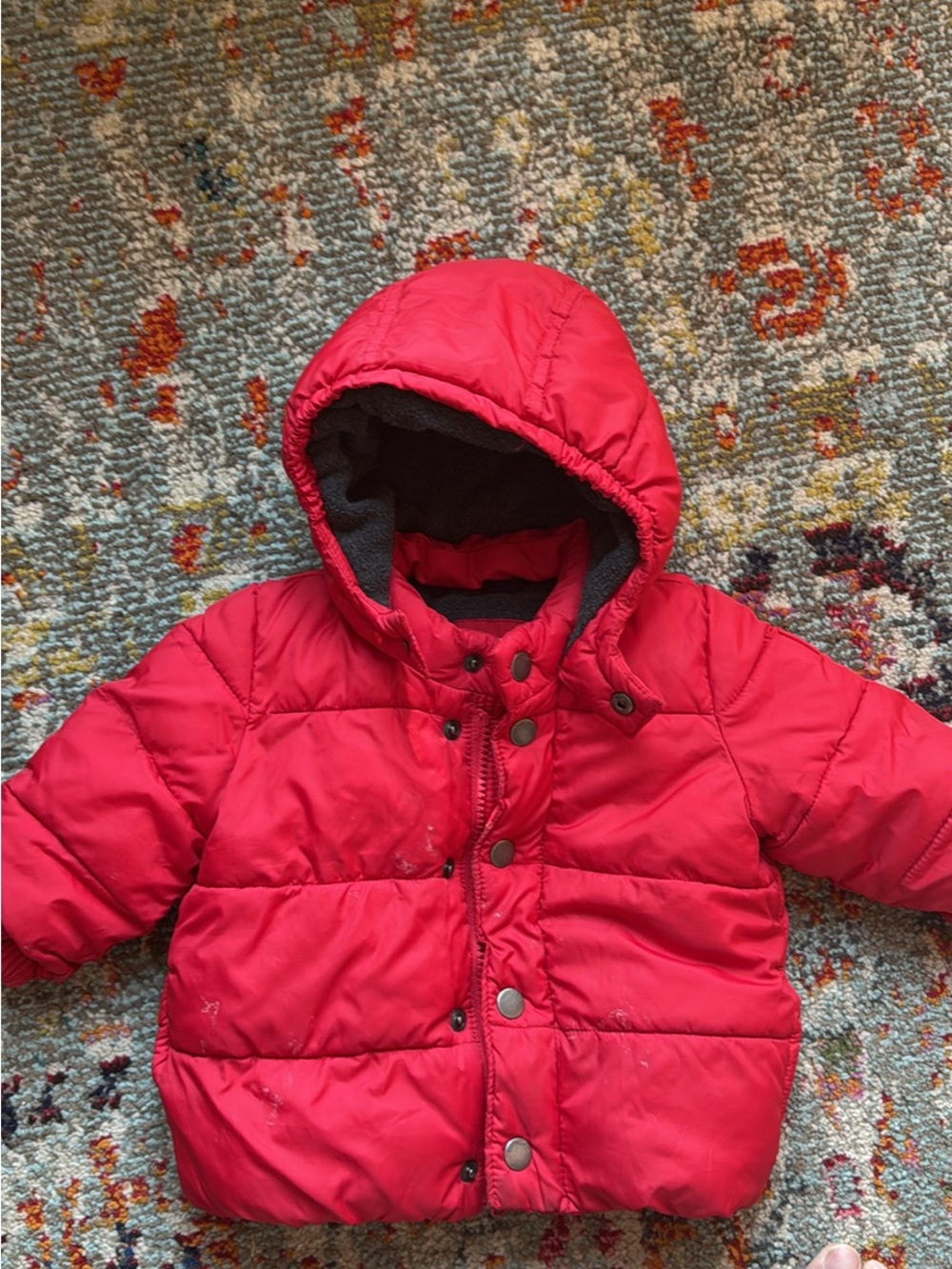GAP Bright Red Hooded Puffer Jacket for Kids
